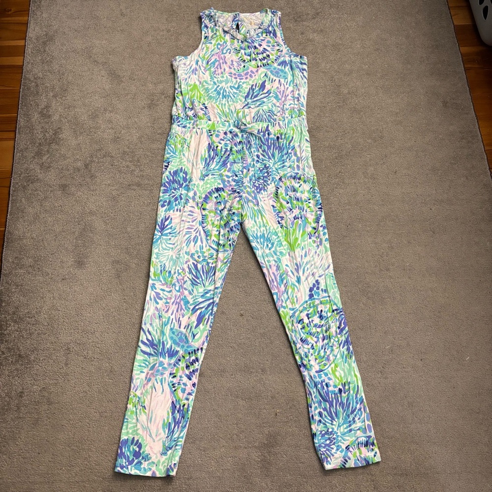 Lilly Pulitzer Vala Jumpsuit One Piece Aqua Purple Koalafications Girls